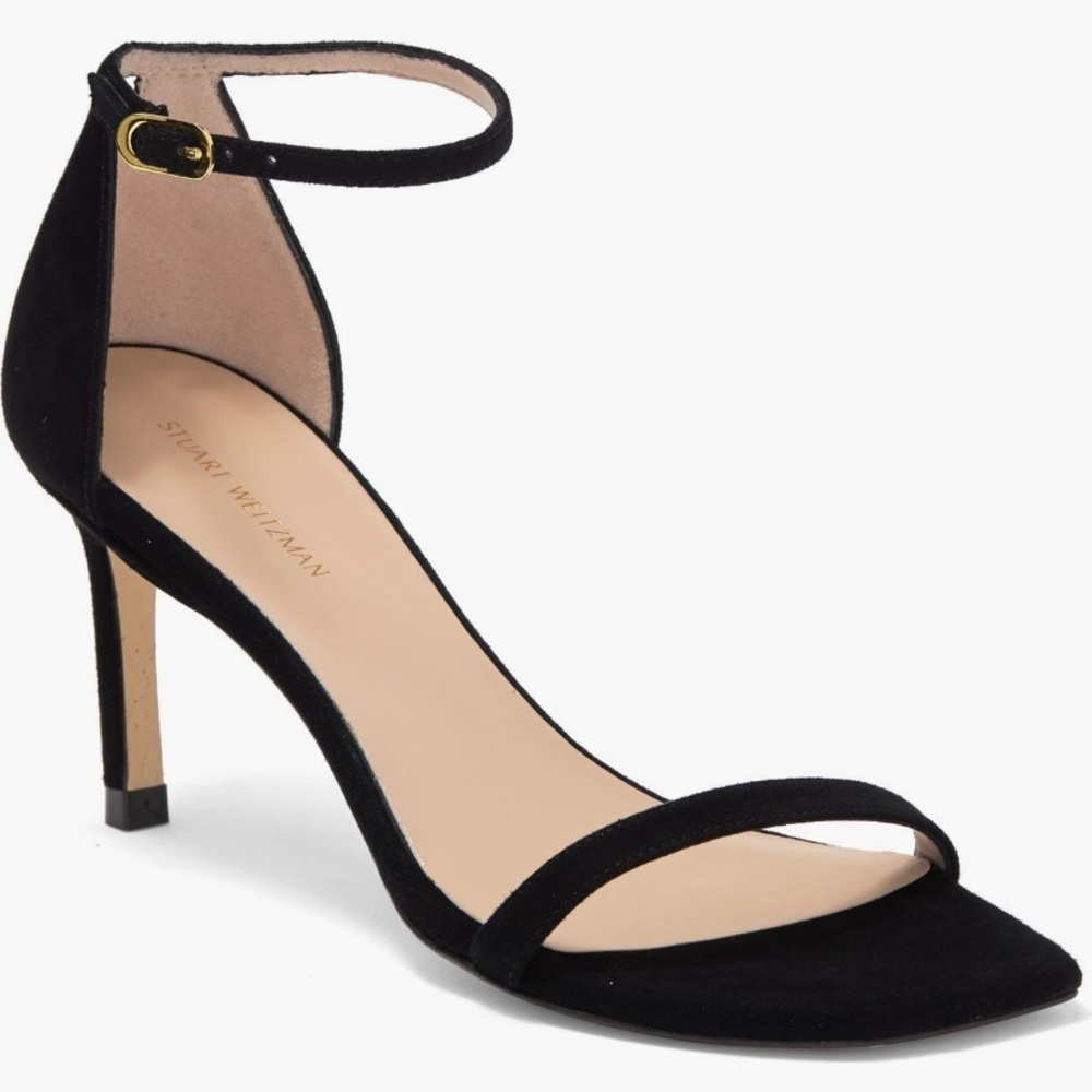 Stuart Weitzman Black Ankle Strap Sandals